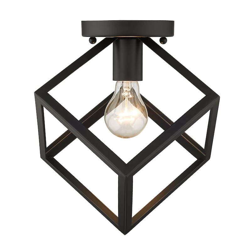 Golden Lighting Cassio 1-light Flush Mount in Matte Black
