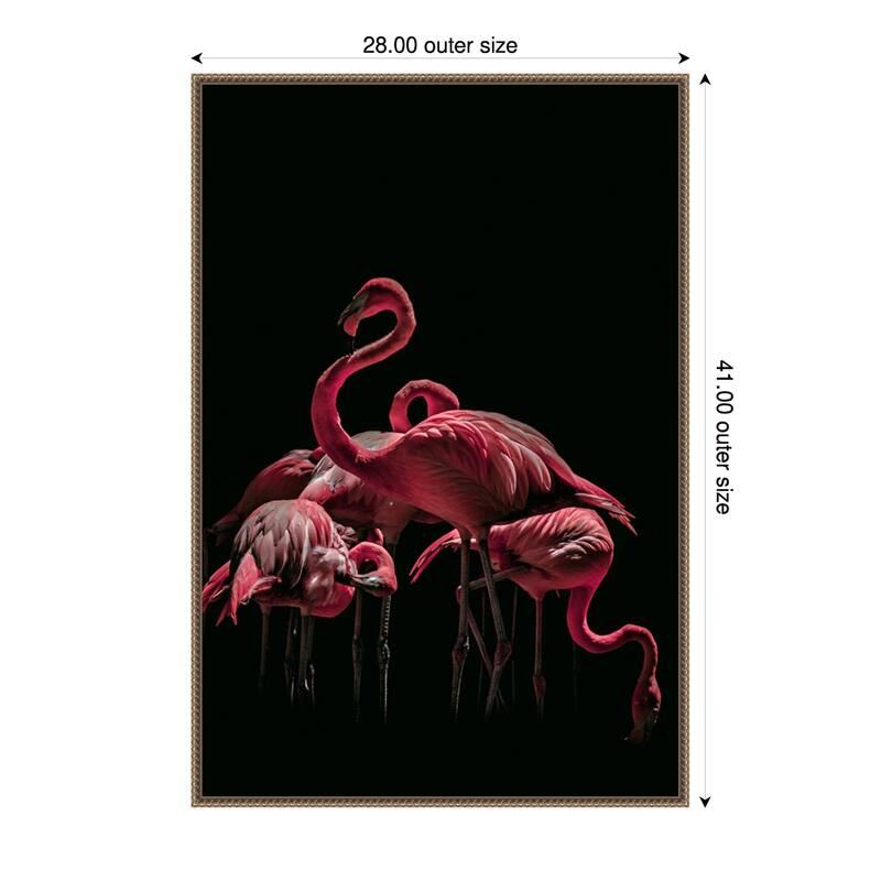 Bird 68 by Rachel Lee 3 Birdies Studio Framed Canvas Wall Art Print - 28 x 41 in