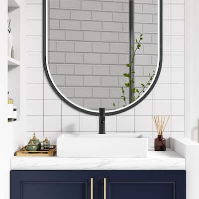 24"x18" Bathroom Sink Rectangle White Ceramic Lavatory Vanity