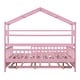 preview thumbnail 6 of 18, Kids' Wooden House Bed with Twin Size Trundle and Shelf