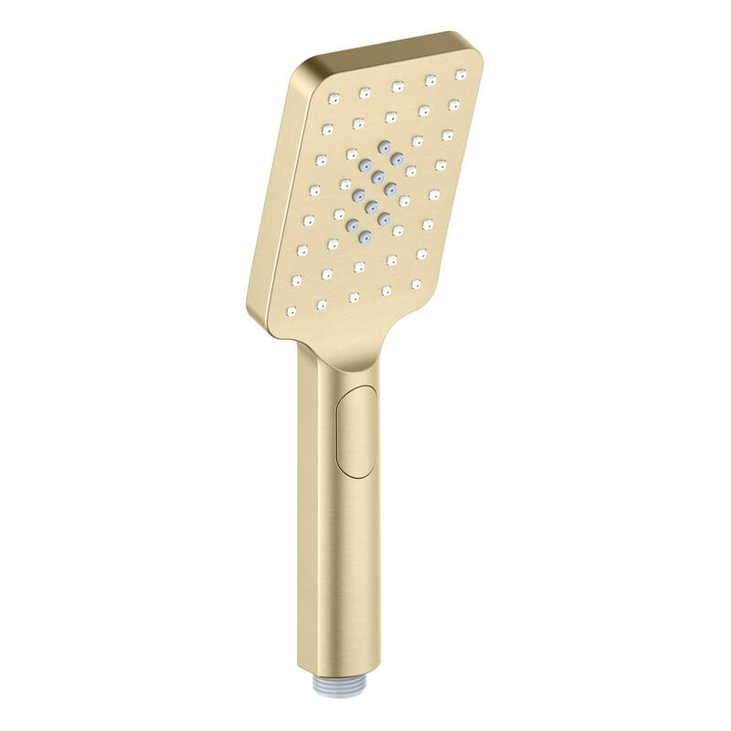 Cube 3 Settings ABS Handheld Shower Head - Brushed Gold