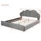 preview thumbnail 5 of 13, Queen Size Upholstered Platform Bed with Padded Cloud Style Headboard, Soft Fabric Frame with Slats