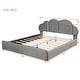 preview thumbnail 16 of 24, Upholstered Platform Bed Queen Size Bed Frame with Cloud-shaped Headboard and Footboard, No Box Spring Needed Velvet Fabric聽