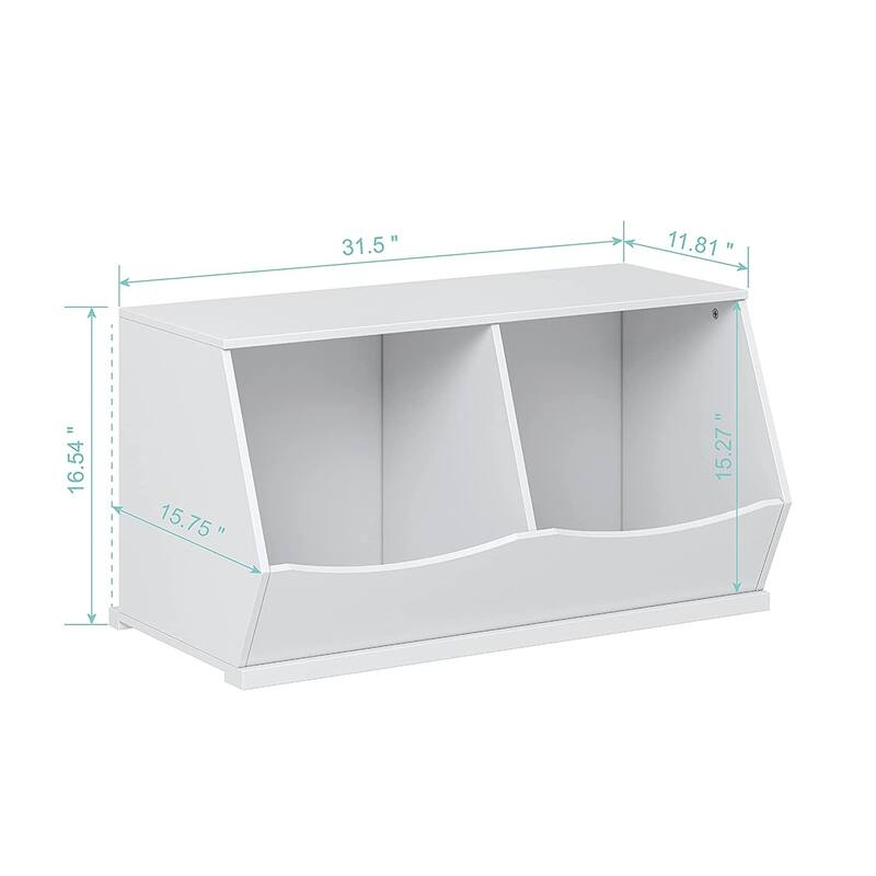 UTEX Toy Storage Organizer,Stackable Kids Toy Storage Cubby,Toy Boxes and Storage for Playroom,Bedroom,Nursery School,White