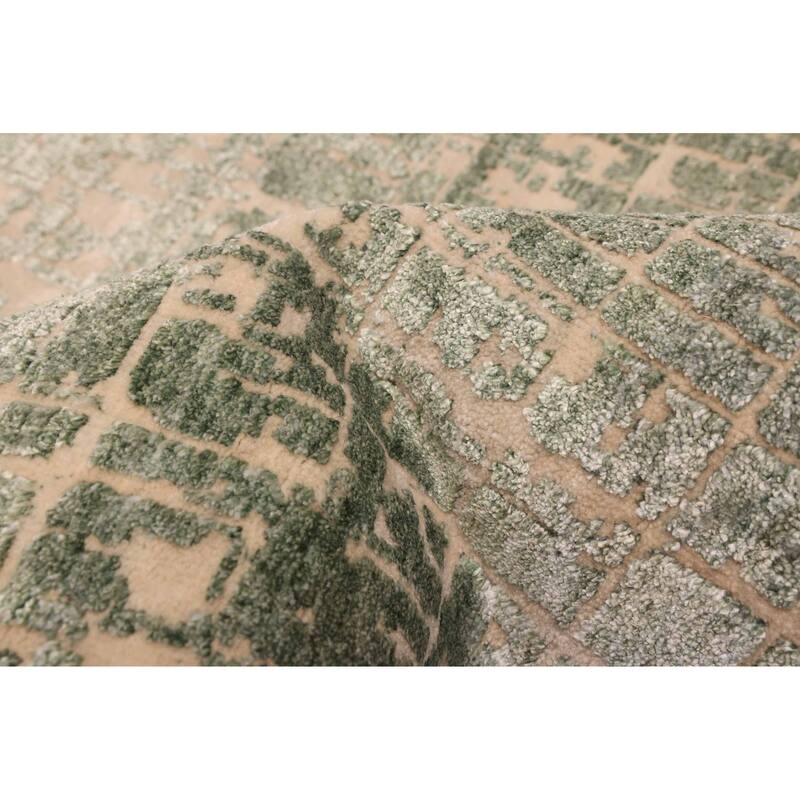 ECARPETGALLERY Hand-knotted Legacy Dark Green Silk, Wool Rug - 2'7 x 12'3