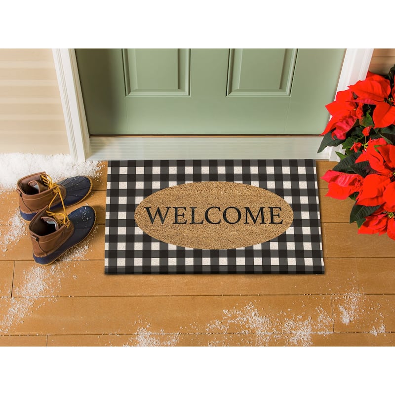 Buffalo Check Welcome Coir Mat