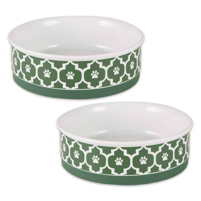 Bone Dry Lattice Pet Bowl (Set of 2)