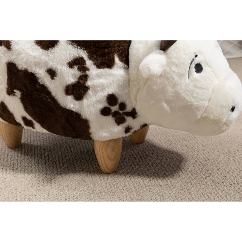 Kids Fun Happy Cow Animal Storage Ottoman Stool