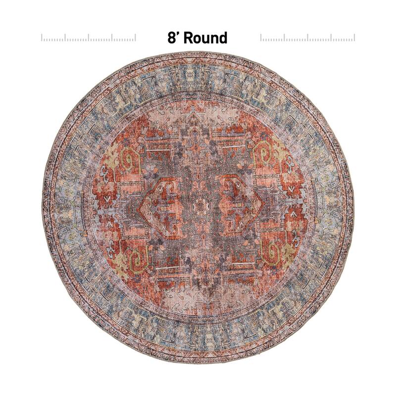 World Rug Gallery Vintage Inspired Distressed Machine Washable Area Rug