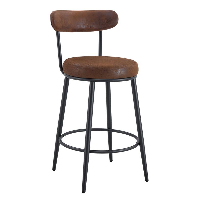 Roomfitters Ergonomic Bar Chairs with Breathable Cushions, High Legs 35.5'' Height, 2-Piece Set for Kitchen or Bar