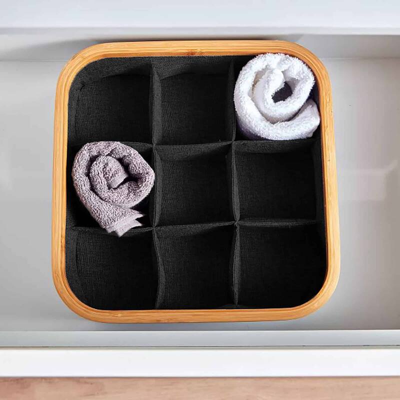 Square Foldable Storage Basket 9-Compartment - 12 L x 12 W x 4 H