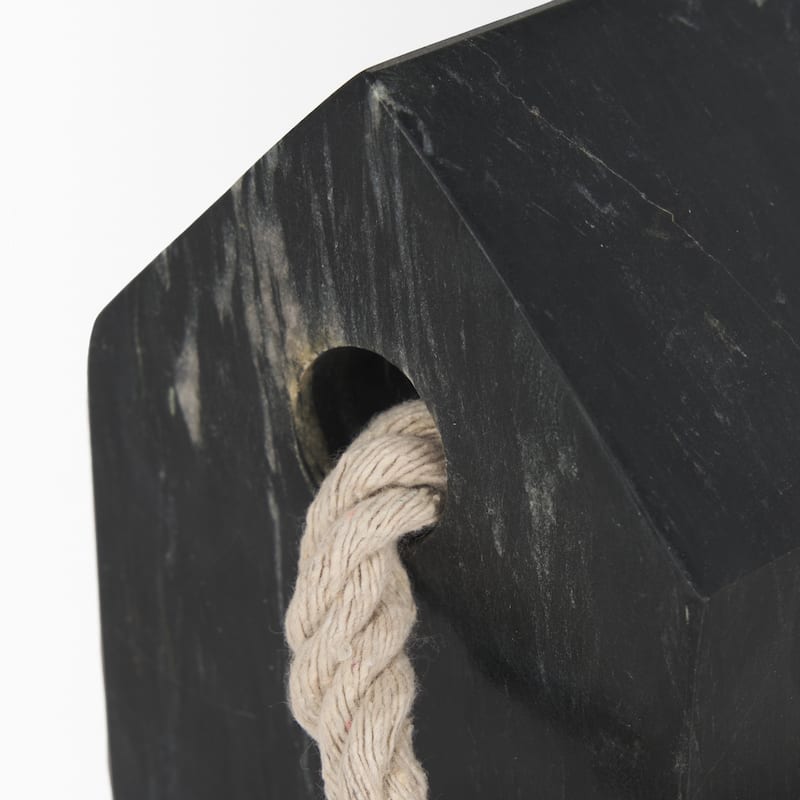 Raena Black Marble House Door Stopper - 4.0L x 4.0W x 4.8H - 4.0L x 4.0W x 4.8H