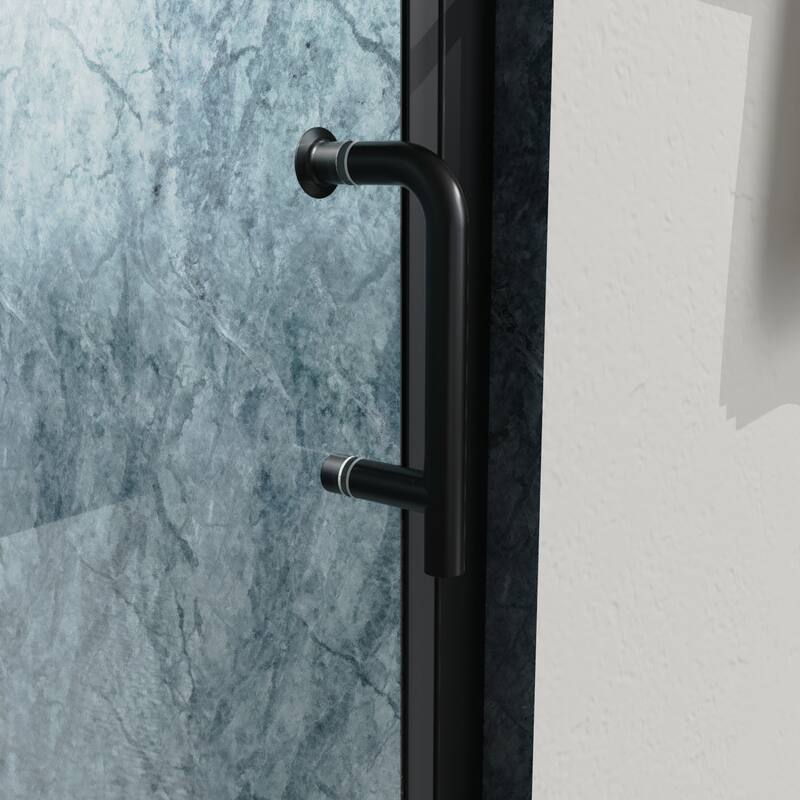 Semi-Frameless Shower Doors with Clear Glass - Black