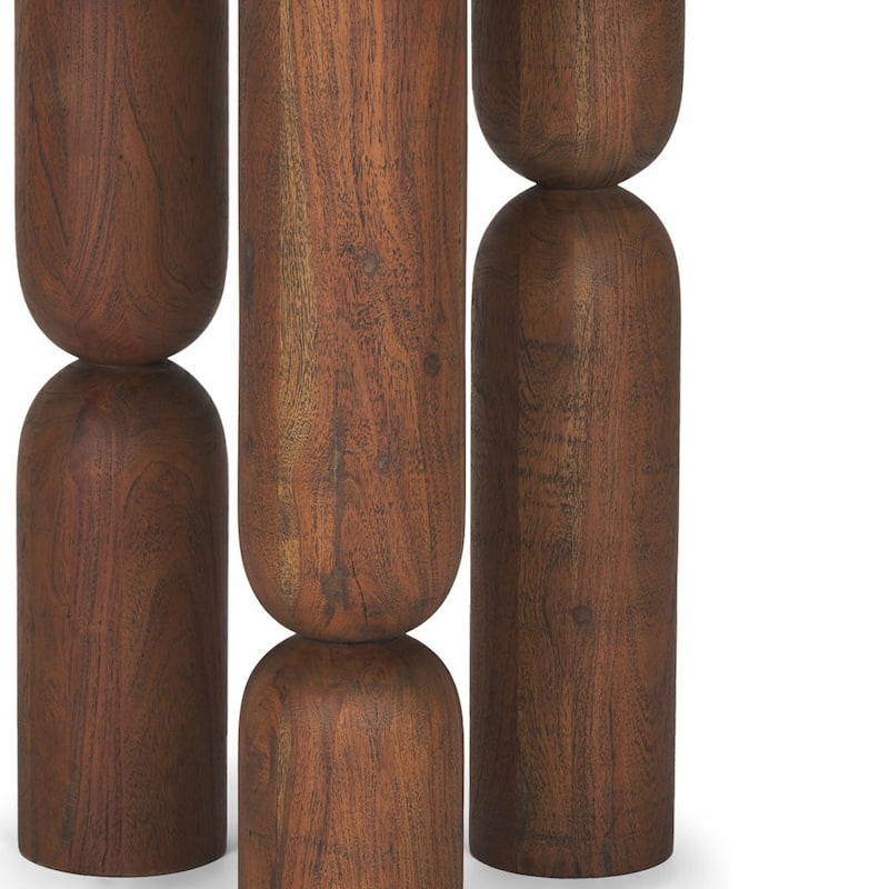 HomeRoots 32" Brown Solid Wood and Wood Tray Table - 32.00 in. x 30.00 in. x 32.00 in.