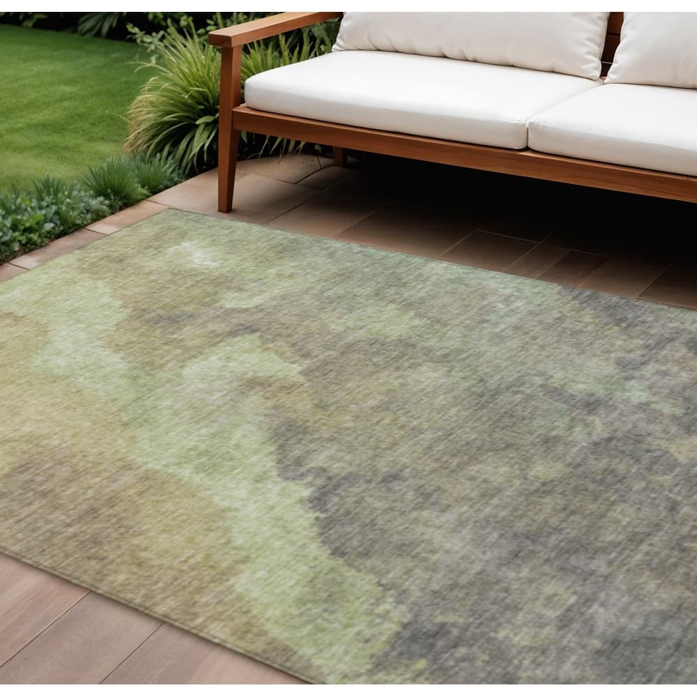 HomeRoots Abstract Transitional Rectangle Outdoor Rug