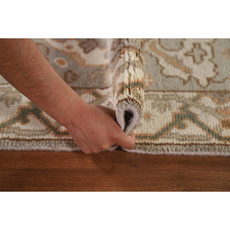 All-Over Oushak Oriental Runner Rug Handmade Wool Carpet - 2'7"x 15'6"