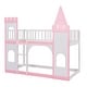 preview thumbnail 10 of 14, Fun Design Twin over Twin Pink Castle Shape Bunk Beds, Kids Bunk Beds