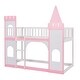 preview thumbnail 10 of 14, Twin Over Twin Castle Bunk Bed with Ladder,Versatile Floor BedEasy to Assemble