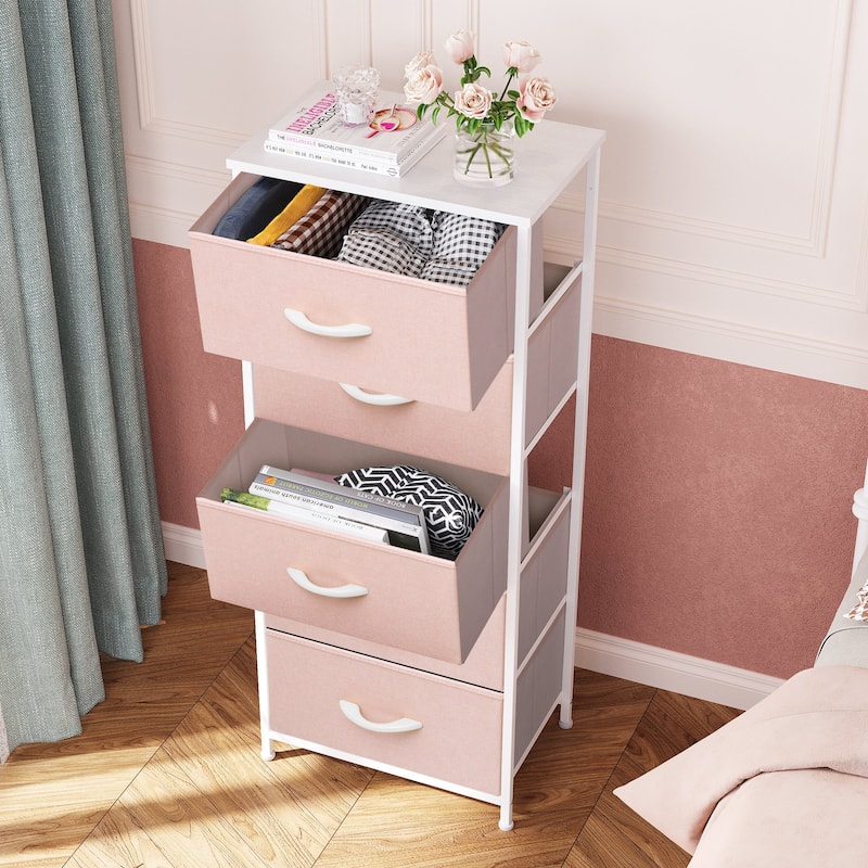 Home Bedroom Furniture 5-drawer Chest Vertical Storage Tower - Fabric Dresser