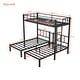 preview thumbnail 5 of 11, Triple Bunk Bed with Drawers, Metal Frame, Bed Head with Shelving, Twin over Twin & Twin, Black