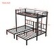 preview thumbnail 5 of 11, Twin XL over Twin Metal Triple Bunk Bed with Fence and Ladder