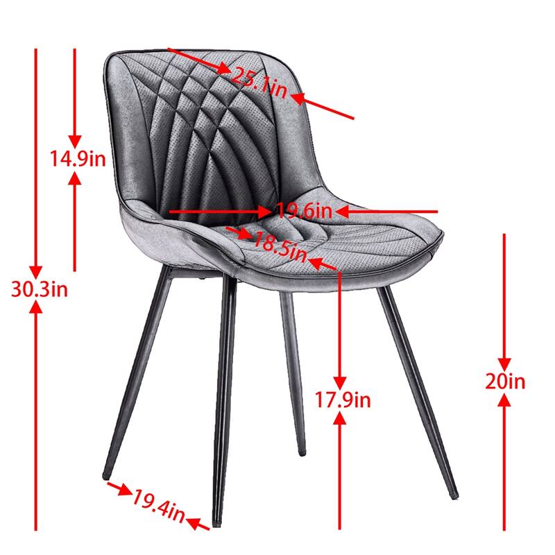 Dining Chairs,Kitchen Chair Upholstered Faux Leather Dinner Chair 2PCS - Cream