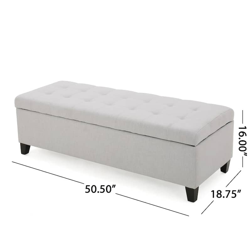 Mission Tufted Fabric Storage Ottoman Bench by Christopher Knight Home