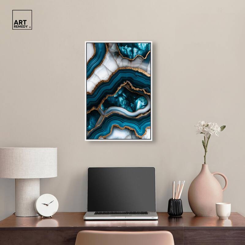 Teal Tectonic III Canvas by Art Remedy