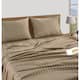 Luxury Egyptian Cotton Sateen Weave 800 TC Deep Pocket Sheet Set - Queen - Taupe Stripe