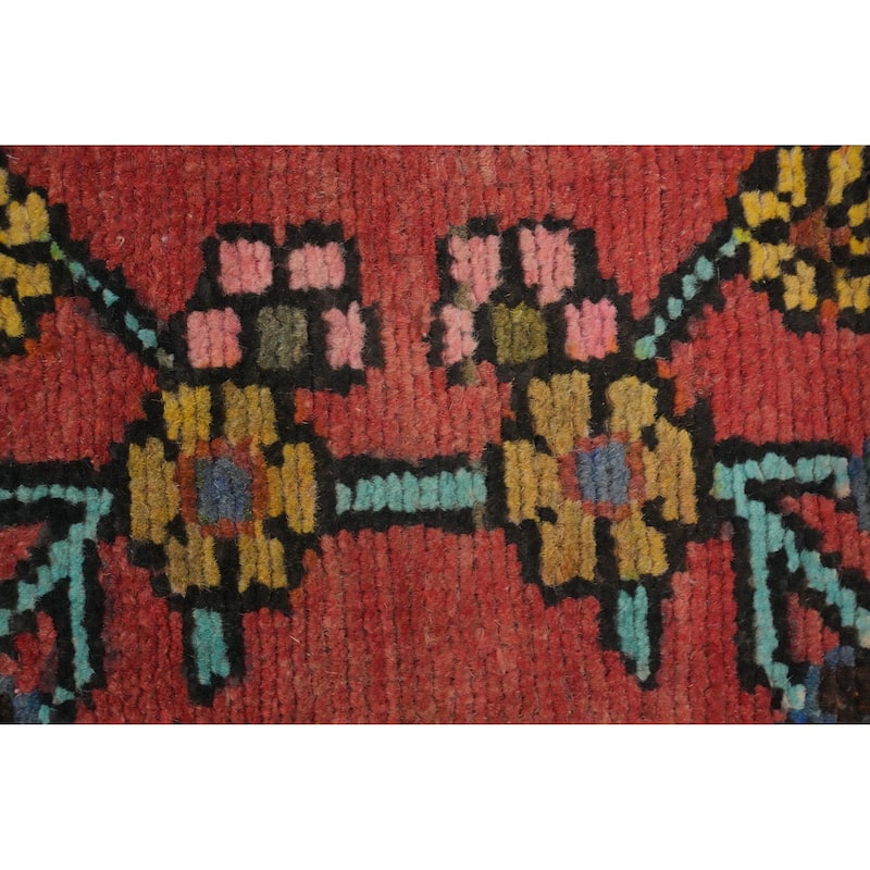Hand Knotted Oriental 100% Wool Carpet Traditional Floral Oranges & Rust Lilian Runner Rug - 10' 6'' X 3' 5''