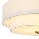 preview thumbnail 12 of 57, French Country Brass Round White Linen Drum Ceiling Light