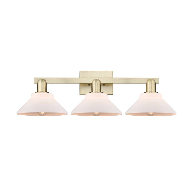 Innovations Lighting Endless Possibilities Arcadia - Orwell - 3 Light 27" Bath Vanity Light - Antique Brass/Matte White