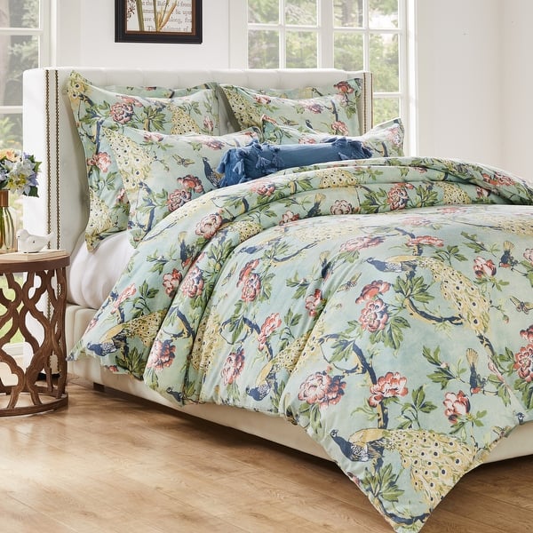 Greenland Home Pavona 100 Cotton Enchanted Garden Duvet Set On Sale