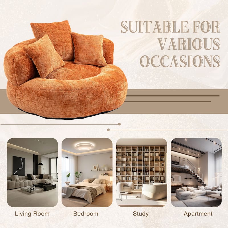 Roomfitters Bean Bag Gaming Chair with 3 Pillows, Soft High Back Lazy Sofa for Indoor and Outdoor Bedroom or Office Use
