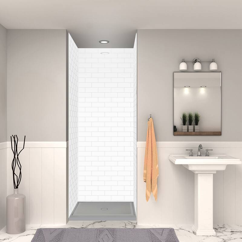 Transolid FSL3636C FSL-Series 36" x 36" Square Shower Base with Single - Concrete
