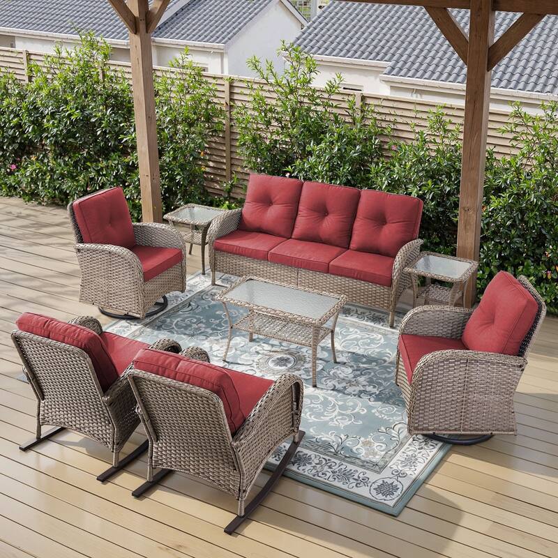 Gymojoy Outdoor Wicker Patio Furniture Sofa Chair Set Weather-Resistant