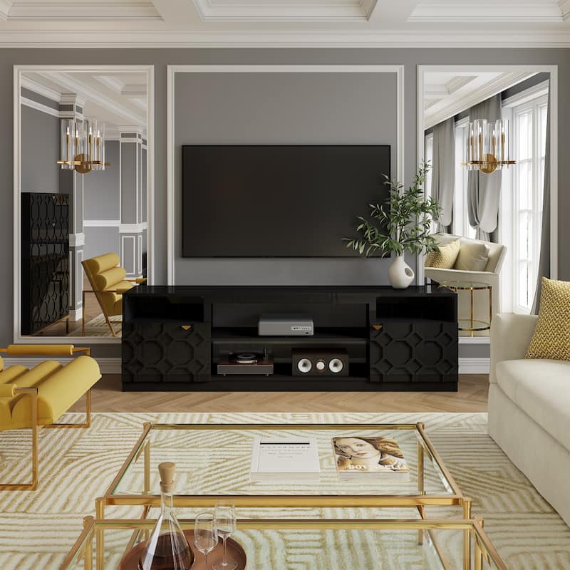 Clihome 70'' High Gloss TV Stand