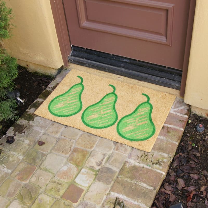 Rubber-Cal "All Weather Doormats" - 2 Coir Shoe Scraper Mats - 18" x 30"