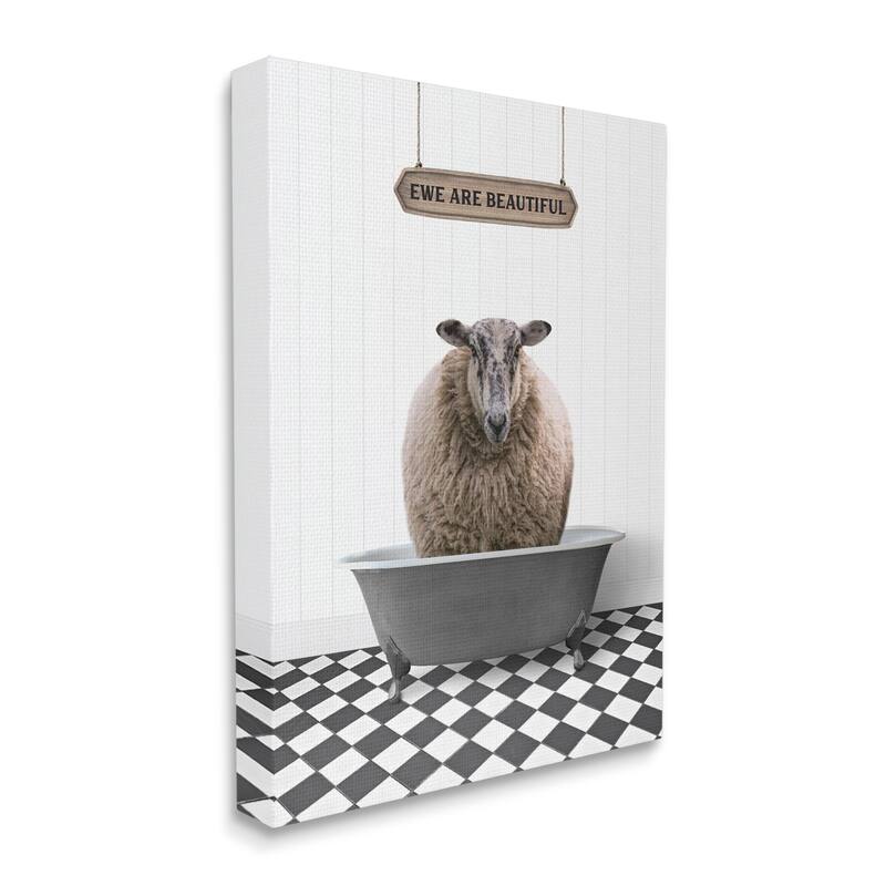 Stupell Ewe Are Beautiful Farmhouse Canvas Wall Art Design by Lettered and Lined