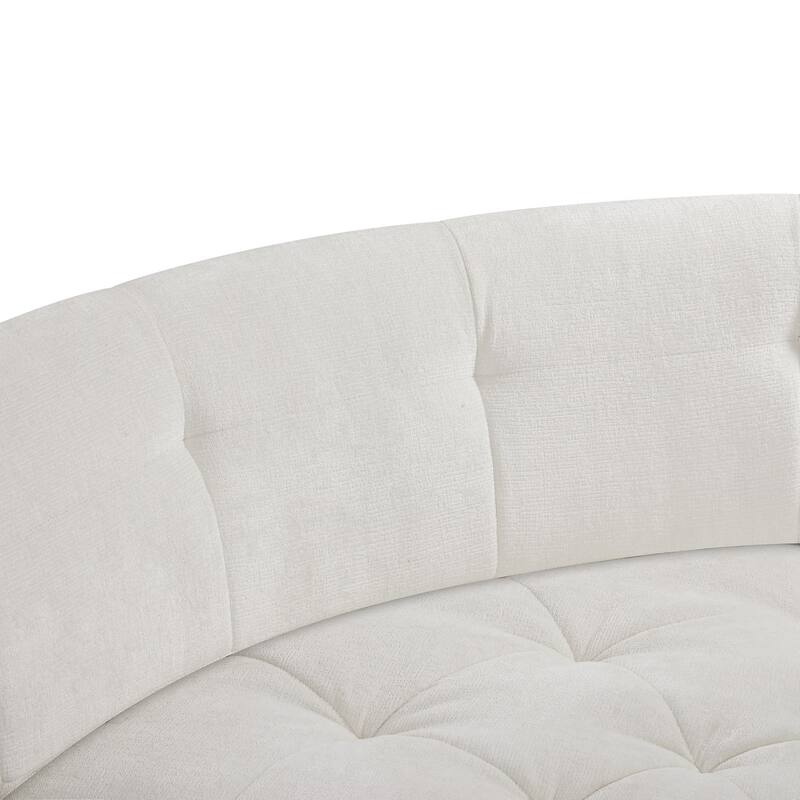 119.3" Curved L-Shaped Chenille Sectional Sofa, No Assembly Required