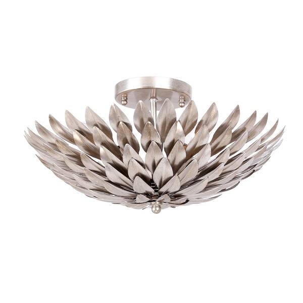 slide 2 of 5, Broche 4 Light Antique Silver Ceiling Mount - 16'' W x 6.25'' H