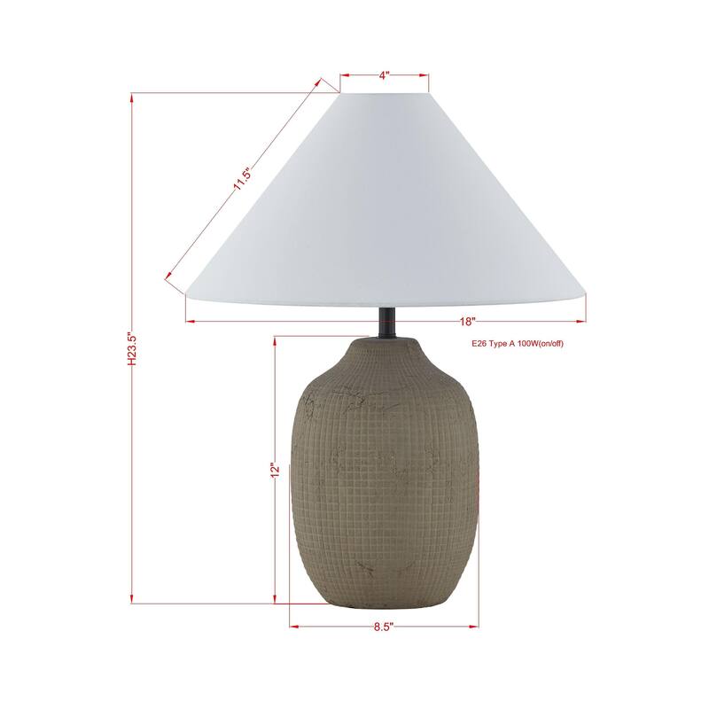 Hartford 23" Table Lamp with Linen Shade, Taupe