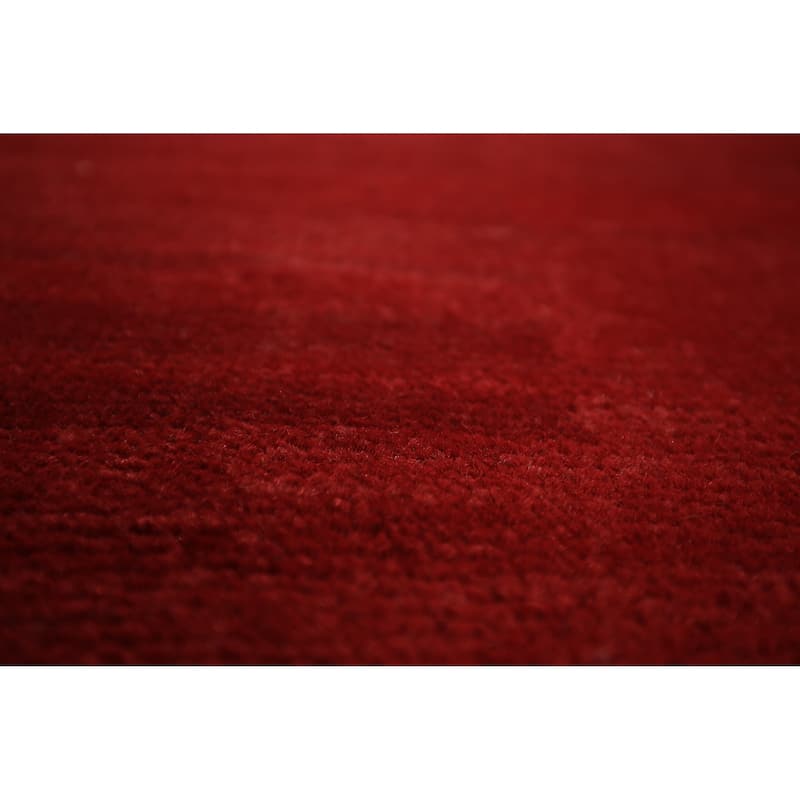 Red Modern Gabbeh Oriental Area Rug Handmade Wool Carpet - 6'8" x 9'9"