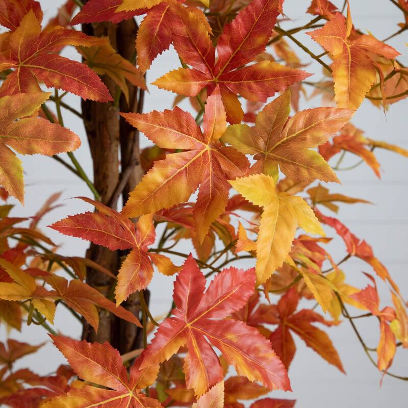 Fall Harvest Deluxe Maple Artificial Potted Tree - 7'