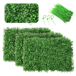 12 Pack Artificial Boxwood Hedge 16X24in Faux Plant Green Wall Panels ...