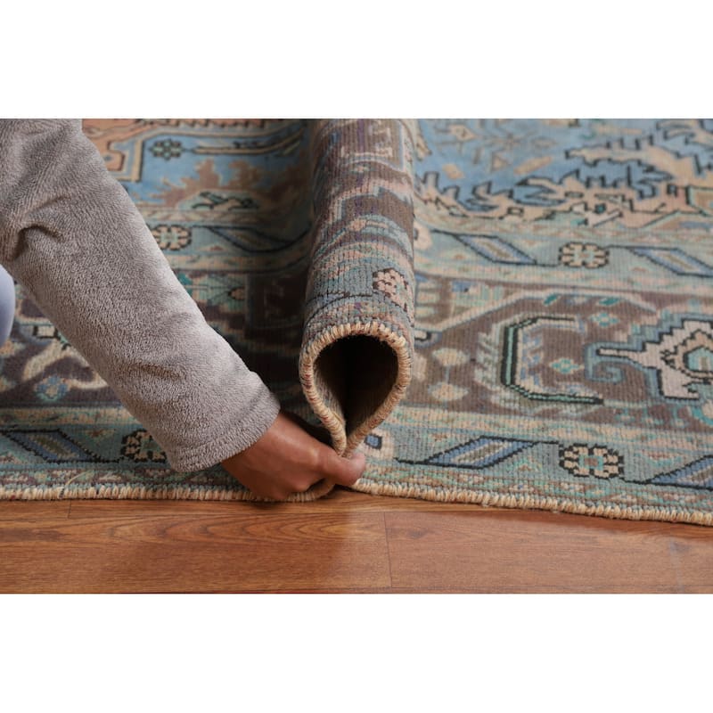 Light Pink Medallion Tabriz Persian Area Rug Handmade Wool Carpet - 9'9"x 12'8"