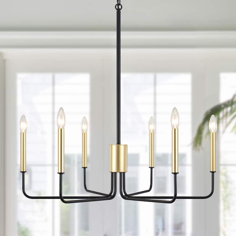 6-Light 29.52-inch Farmhouse Candle Chandelier for Foyer Kitchen Bedroom