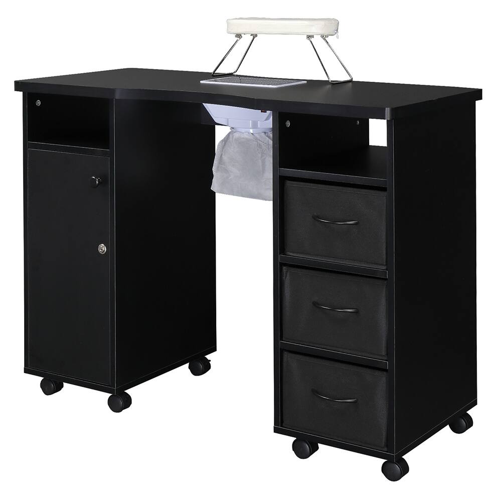 Manicure Table with 3 Drawers,1 Door and Fan Bed Bath