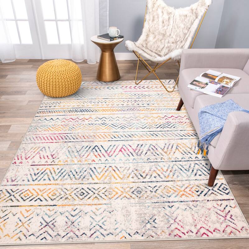 The Curated Nomad Midtown Geometric Distressed Bohemian Rug