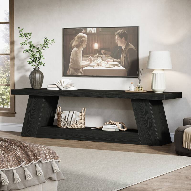 63" TV Stand for 55/60/65/75-Inch TVs, Rustic Media TV Console